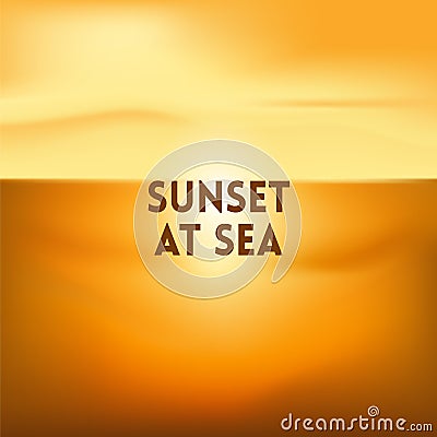 Square blurred golden background - sunset colors With motivating quote Vector Illustration