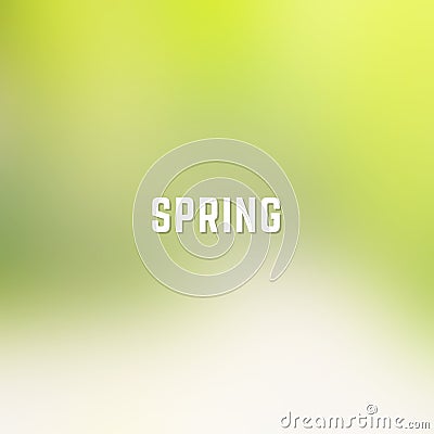 Square blurred spring background in gold and green colors Vector Illustration