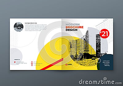 Square Brochure design. Corporate business rectangle template brochure, report, catalog, magazine. Brochure layout Vector Illustration