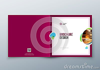 Square Brochure design. Corporate business template for rectangle brochure, report, catalog, magazine. Corporate Vector Illustration