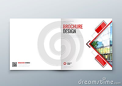 Square Brochure design. Corporate business template for rectangle brochure, report, catalog, magazine. Corporate Vector Illustration