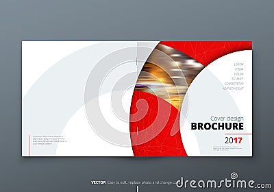 Square Brochure design. Red corporate business rectangle template brochure, report, catalog, magazine. Brochure layout Vector Illustration