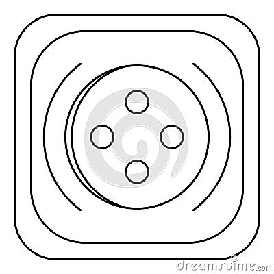 Square button icon, outline style Vector Illustration