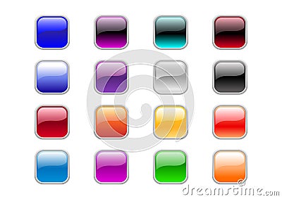 Square buttons Vector Illustration