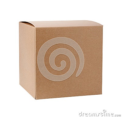 Square Cardboard Gift Box Stock Photo