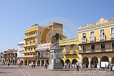 Square of carriages, Cartagena Editorial Stock Photo