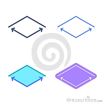 Square concept symbols. Dimension and measuring vector outline i Vector Illustration
