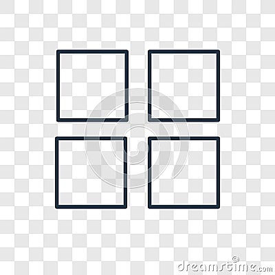 Square concept vector linear icon isolated on transparent background, Square concept transparency logo in outline style Vector Illustration