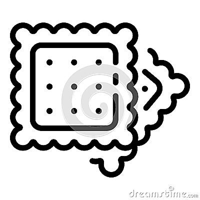 Square cookie icon, outline style Vector Illustration