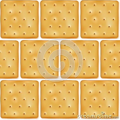 Square cookies crackers seamless pattern Vector Illustration