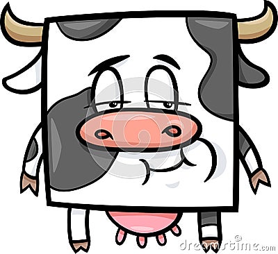 Square cow cartoon illustration Vector Illustration