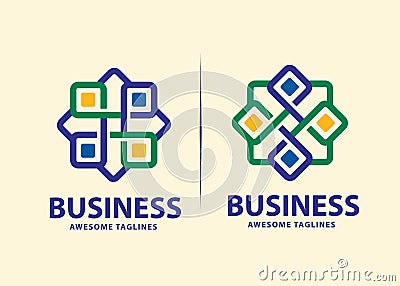 Square decorative color corporate identity Vector Illustration