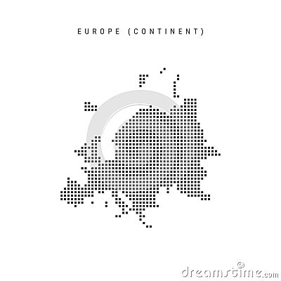 Square dots pattern map of Europe. Dotted pixel map. Vector illustration Vector Illustration