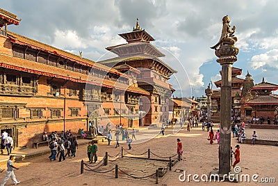 Square durbar in Patan, ancient city in Kathmandu Valley Editorial Stock Photo