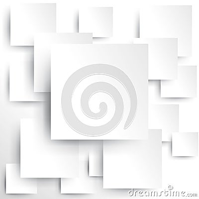 Square element on white paper with shadow (vector) Stock Photo