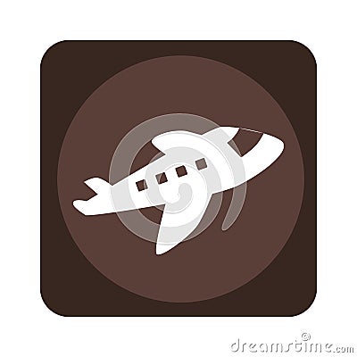 Square emblem with cargo airplane Vector Illustration