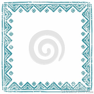 Square ethnic frame. Empty space for your text. Vintage poster. Vector Illustration