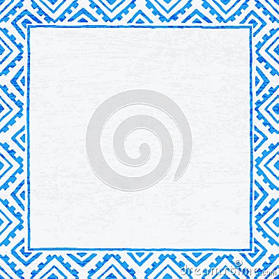 Square ethnic frame. Empty space for your text. Vintage poster. Vector Illustration