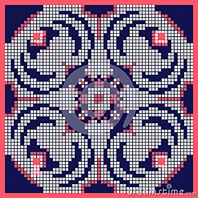 Square Ethnic Pattern Vector Illustration