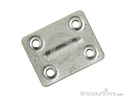 Square flat connector, with four holes Stock Photo