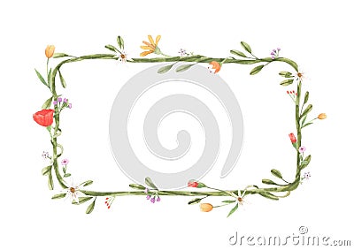 Square flower frame Cartoon Illustration