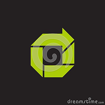 square fold paper recycle symbol icon vector Vector Illustration