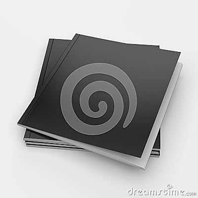 Square format blank black catalogs Stock Photo