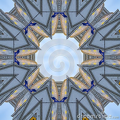 Square frame Fractal made with capital building in Utah Stock Photo