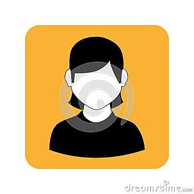 Square frame with half body man with shirt Vector Illustration