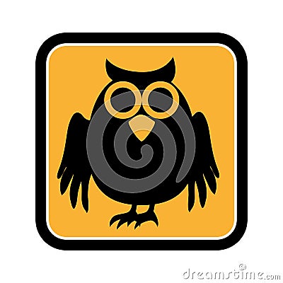 Square frame of halloween with owl Vector Illustration