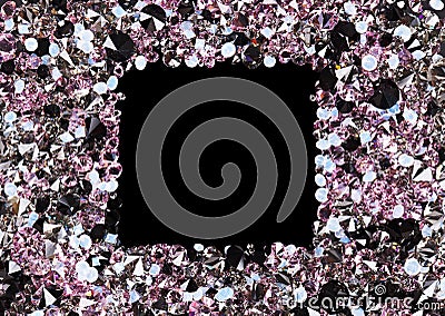 Square frame made from many small purple diamonds Stock Photo