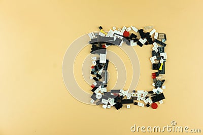 Square frame make by nano blocks mini size various size for building imagination Stock Photo