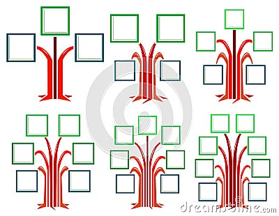 Square frames tree Vector Illustration