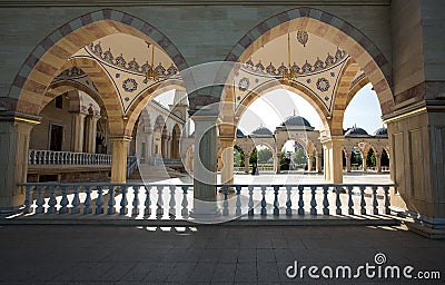 Square in front of the Mosque `Heart of Chechnya`. Stock Photo