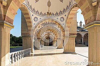 Square in front of the Mosque `Heart of Chechnya`. Stock Photo