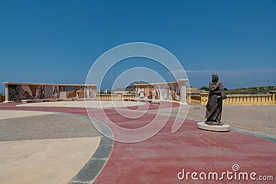 Square in front of the Neo-Roman Catholic Church. Editorial Stock Photo