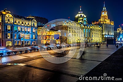 Square front of vintage architectures in Shanghai Stock Photo