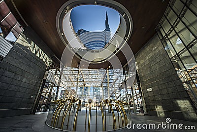 Square Gae Aulenti, Milan, Italy Editorial Stock Photo