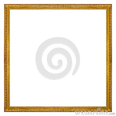 Square Gold Picture Frame Stock Photo