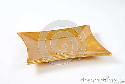 Square gold plate Stock Photo