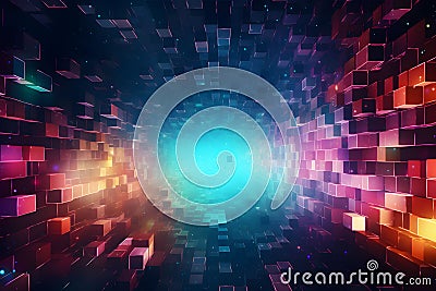 Square Colorful 1Background Sci-Fi Backgrounds Future Similar.Generative AI Stock Photo