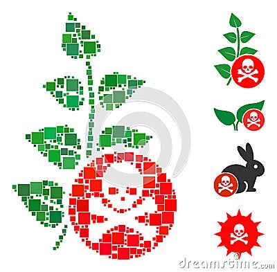 Square Herbicide Toxin Icon Vector Collage Vector Illustration