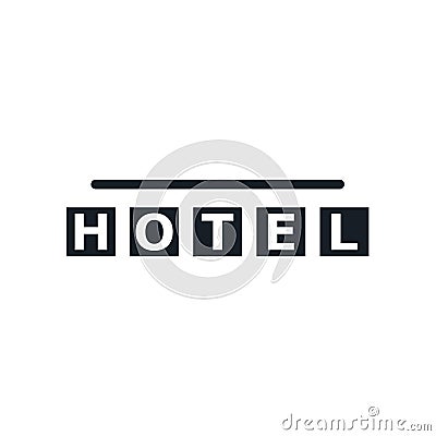 Square hotel sign icon vector sign and symbol isolated on white background, Square hotel sign logo concept Vector Illustration