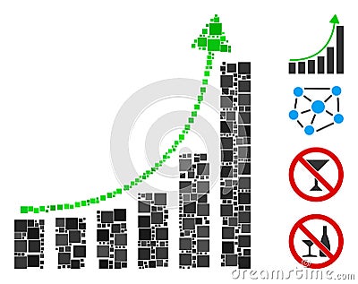 Square Hyip Bar Chart Icon Vector Collage Stock Photo
