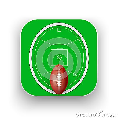 Square icon of Australian rules football sport Vector Illustration