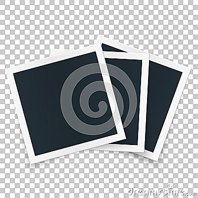 Square image frame set concept, single object with shadows on transparent background. Vector Illustration