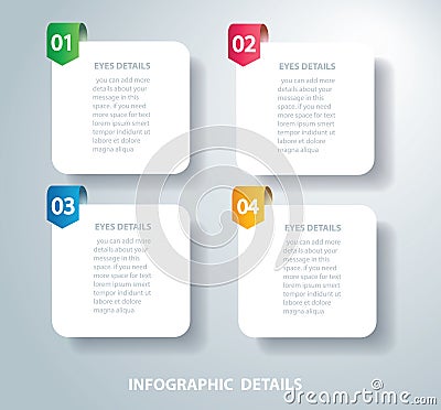Square info graphic Vector template with 4 options. Can be used for web, diagram, graph, presentation, chart, report, step by step Vector Illustration