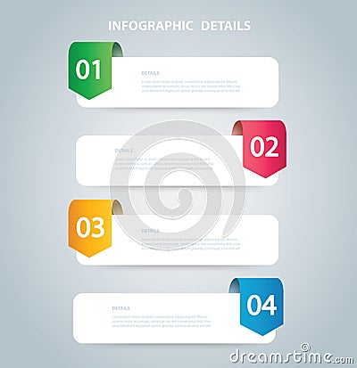 Square info graphic Vector template with 4 options. Can be used for web, diagram, graph, presentation, chart, report, step by step Vector Illustration