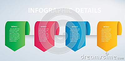 Square info graphic Vector template with 4 options. Can be used for web, diagram, graph, presentation, chart, report, step by step Vector Illustration