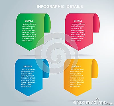 Square info graphic Vector template with 4 options. Can be used for web, diagram, graph, presentation, chart, report, step by step Vector Illustration